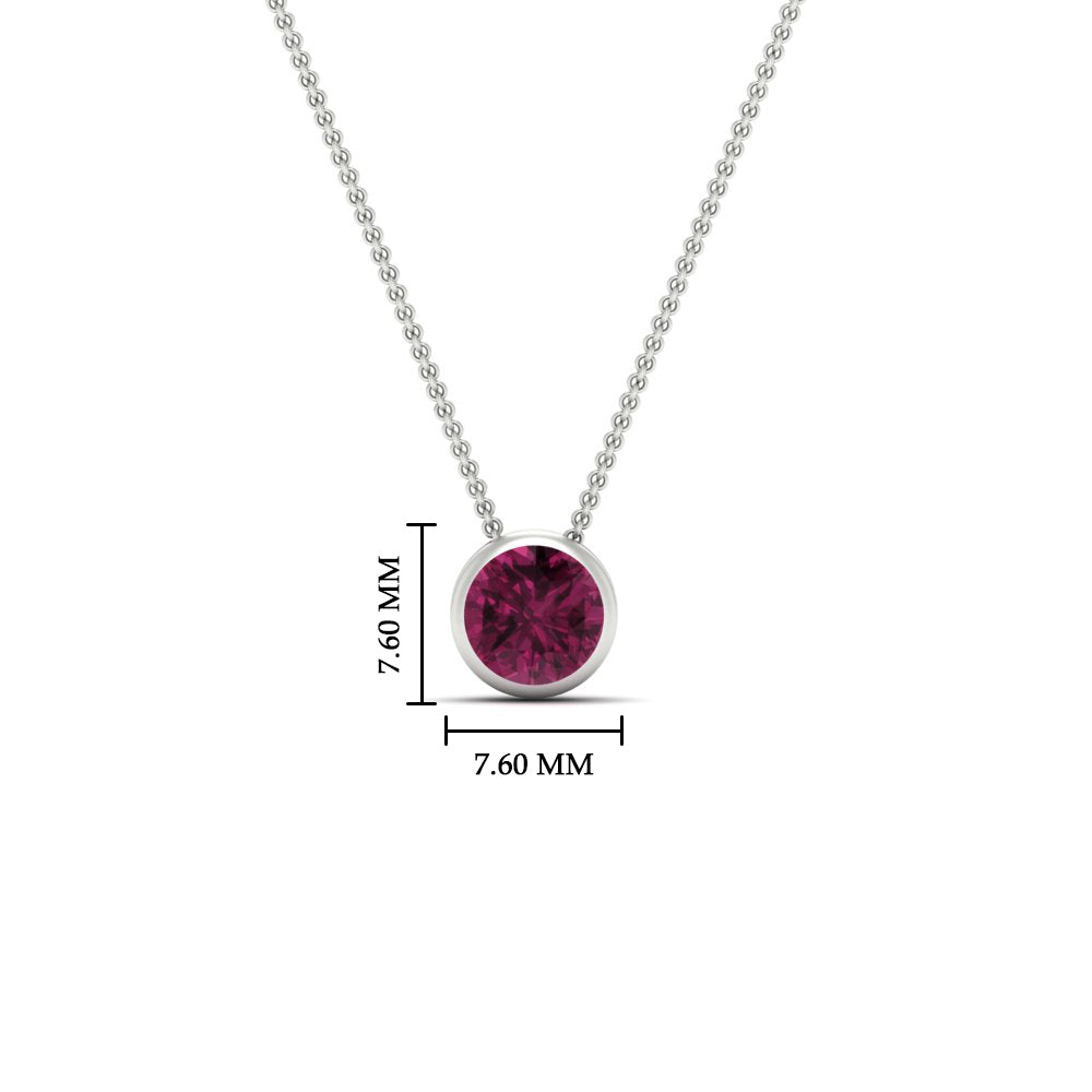 One Carat Round Bezel Solitaire Pendant