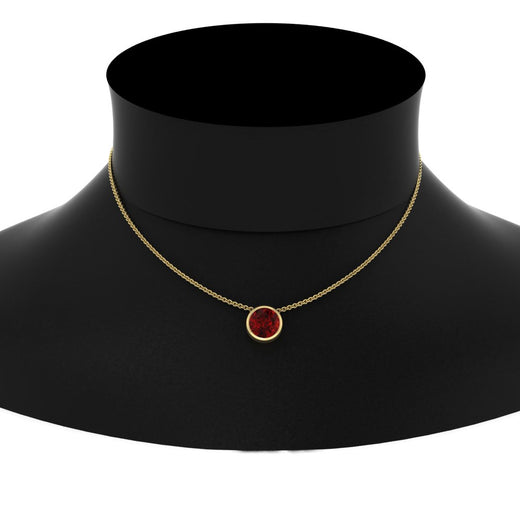 One Carat Round Bezel Solitaire Pendant