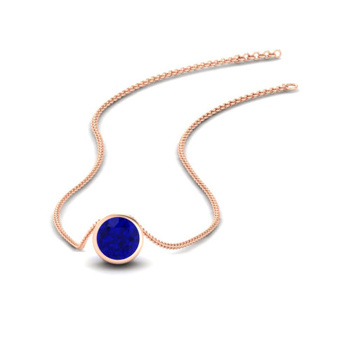 One Carat Round Bezel Solitaire Pendant