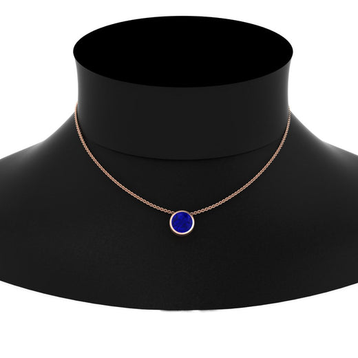 One Carat Round Bezel Solitaire Pendant