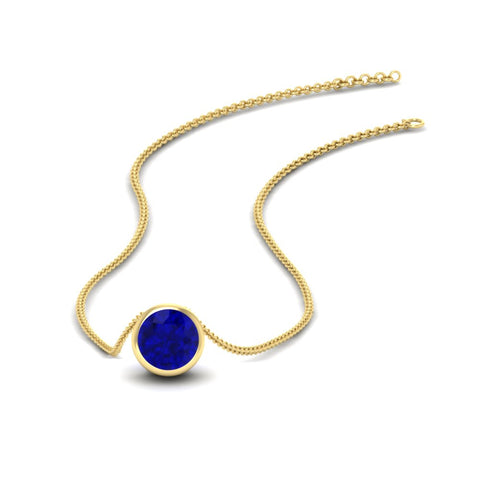 One Carat Round Bezel Solitaire Pendant