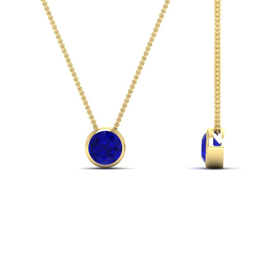 One Carat Round Bezel Solitaire Pendant
