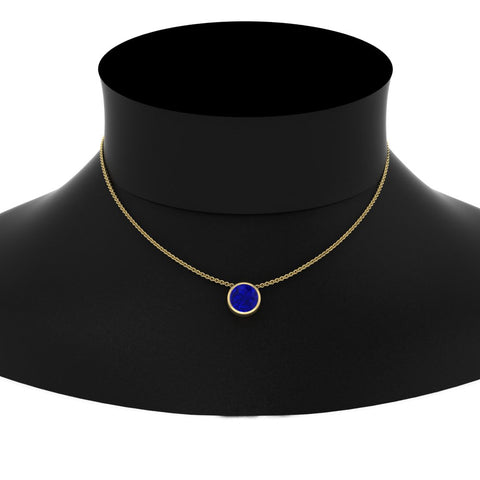 One Carat Round Bezel Solitaire Pendant