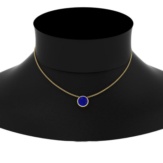 One Carat Round Bezel Solitaire Pendant