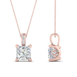 Load image into Gallery viewer, one-carat-square-cut-diamond-filigree-pendant-in-FDPD86802PR1.0CTANGLE2-NL-RG