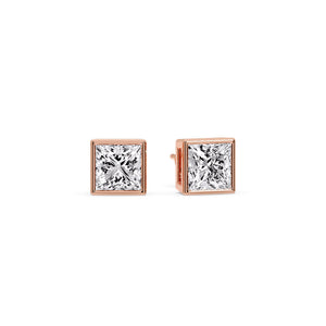 Princess Cut Diamond Solitaire Stud Earrings (IGI Certified)