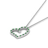 Load image into Gallery viewer, open-heart-diamond-pendant-necklace-with-emerald-in-FDPD10789-GEMGR-ANGLE1-NL-WG.jpg