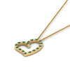 Load image into Gallery viewer, open-heart-diamond-pendant-necklace-with-emerald-in-FDPD10789-GEMGR-ANGLE1-NL-YG.jpg