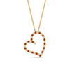 Load image into Gallery viewer, open-heart-diamond-pendant-necklace-with-orange-sapphire-in-FDPD10789-GSAOR-ANGLE1-NL-YG.jpg