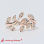 Load image into Gallery viewer, open-leaf-fashion-diamond-engagement-ring-in-rose-gold-FD-8342ANGLE3-NL-RG
