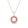 Load image into Gallery viewer, open-round-cluster-orange-sapphire-necklace-in-FDPD10454GSAOR-NL-RG