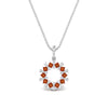 Load image into Gallery viewer, open-round-cluster-orange-sapphire-necklace-in-FDPD10454GSAOR-NL-WG