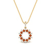 Load image into Gallery viewer, open-round-cluster-orange-sapphire-necklace-in-FDPD10454GSAOR-NL-YG