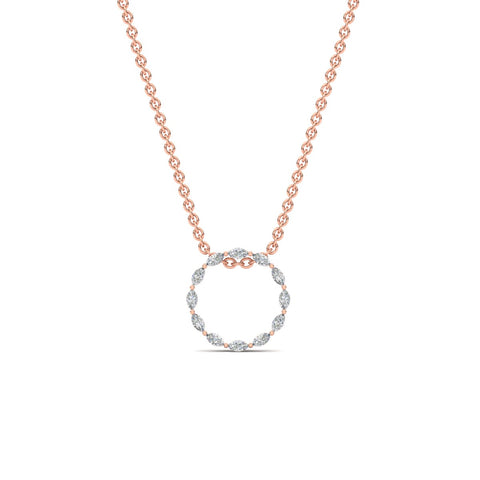 Marquise Diamond Open Circle Pendant