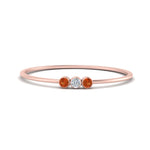 Load image into Gallery viewer, orange-sapphire-3-stone-bezel-delicate-ring-in-rose-gold-FD9412RORGSAOR-NL-RG.jpg

