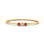 Load image into Gallery viewer, orange-sapphire-3-stone-bezel-delicate-ring-in-yellow-gold-FD9412RORGSAOR-NL-YG.jpg
