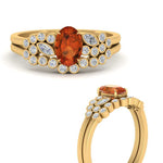 Load image into Gallery viewer, orange-sapphire-bezel-wedding-ring-set-in-yellow-gold-FDENS3110OVGSAOR-NL-YG-GS.jpg