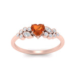 Load image into Gallery viewer, orange-sapphire-heart-cluster-diamond-ring-in-rose-gold-FDENS3110HTRGSAOR-NL-RG.jpg
