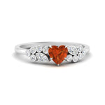 Load image into Gallery viewer, orange-sapphire-heart-cluster-diamond-ring-in-white-gold-FDENS3110HTRGSAOR-NL-WG.jpg
