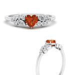 Load image into Gallery viewer, orange-sapphire-heart-cluster-diamond-ring-in-white-gold-FDENS3110HTRGSAOR-NL-WG.jpg
