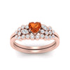 Load image into Gallery viewer, orange-sapphire-heart-cluster-diamond-wedding-ring-set-in-rose-gold-FDENS3110HTGSAOR-NL-RG.jpg