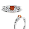 Load image into Gallery viewer, orange-sapphire-heart-cluster-diamond-wedding-ring-set-in-white-gold-FDENS3110HTGSAOR-NL-WG.jpg