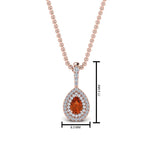 Load image into Gallery viewer, orange-sapphire-pear-shaped-double-halo-diamond-pendant-in-FDPD86826PE(6.0X4.0MM)GSAOR-NL-RG-GS
