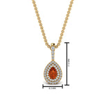 Load image into Gallery viewer, orange-sapphire-pear-shaped-double-halo-diamond-pendant-in-FDPD86826PE(6.0X4.0MM)GSAOR-NL-YG-GS
