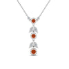 Load image into Gallery viewer, orange-sapphire-petal-diamond-drop-necklace-in-FDPD8598GSAORANGLE2-NL-WG