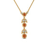 Load image into Gallery viewer, orange-sapphire-petal-diamond-drop-necklace-in-FDPD8598GSAORANGLE2-NL-YG