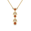 Load image into Gallery viewer, orange-sapphire-petal-diamond-drop-necklace-in-FDPD8598GSAORANGLE2-NL-YG