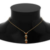 Load image into Gallery viewer, orange-sapphire-petal-diamond-drop-necklace-in-FDPD8598GSAORANGLE2-NL-YG
