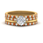 Load image into Gallery viewer, orange-sapphire-ring-with-multi-stack-band-in-FD9918ROGSAOR-NL-YG
