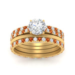 Load image into Gallery viewer, orange-sapphire-ring-with-multi-stack-band-in-FD9918ROGSAOR-NL-YG

