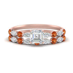 Load image into Gallery viewer, orange-sapphire-round-and-marquise-asscher-bridal-wedding-rings-in-rose-gold-FD9398AS1GSAOR-NL-RG_56aff78e-c401-4329-aef1-a5e9ea9798d2.jpg?v=1756378436
