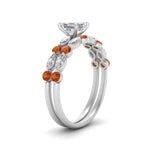 Load image into Gallery viewer, orange-sapphire-round-and-marquise-asscher-bridal-wedding-rings-in-white-gold-FD9398AS1GSAORANGLE2-NL-WG.jpg?v=1756378422
