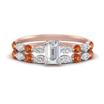 Load image into Gallery viewer, orange-sapphire-round-and-marquise-emerald-cut-bridal-wedding-rings-in-rose-gold-FD9398EM1GSAOR-NL-RG.jpg?v=1756378473
