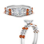 Load image into Gallery viewer, orange-sapphire-round-and-marquise-emerald-cut-bridal-wedding-rings-in-white-gold-FD9398EM1GSAORANGLE3-NL-WG.jpg?v=1756378472
