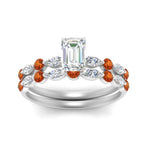 Load image into Gallery viewer, orange-sapphire-round-and-marquise-emerald-cut-bridal-wedding-rings-in-white-gold-FD9398EM1GSAORANGLE5-NL-WG_d2edb09a-276e-4b78-a98e-b0a4427bc566.jpg?v=1756378487