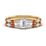 Load image into Gallery viewer, orange-sapphire-round-and-marquise-emerald-cut-bridal-wedding-rings-in-yellow-gold-FD9398EM1GSAOR-NL-YG.jpg?v=1756378473
