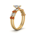 Load image into Gallery viewer, orange-sapphire-round-and-marquise-emerald-cut-bridal-wedding-rings-in-yellow-gold-FD9398EM1GSAORANGLE2-NL-YG_15151bba-3819-439b-aa59-eff8cad22404.jpg?v=1756378487