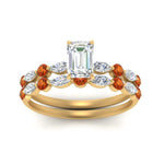 Load image into Gallery viewer, orange-sapphire-round-and-marquise-emerald-cut-bridal-wedding-rings-in-yellow-gold-FD9398EM1GSAORANGLE5-NL-YG.jpg?v=1756378473
