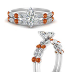 Load image into Gallery viewer, orange-sapphire-round-and-marquise-marquise-cut-bridal-wedding-rings-in-white-gold-FD9398MQ1GSAORANGLE3-NL-WG.jpg?v=1756378523
