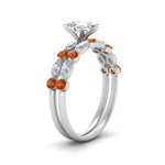 Load image into Gallery viewer, orange-sapphire-round-and-marquise-pear-bridal-wedding-rings-in-white-gold-FD9398PE1GSAORANGLE2-NL-WG.jpg?v=1756378573