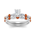 Load image into Gallery viewer, orange-sapphire-round-and-marquise-radiant-bridal-wedding-rings-in-white-gold-FD9398RA1GSAORANGLE5-NL-WG.jpg?v=1756378624
