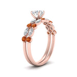 Load image into Gallery viewer, orange-sapphire-round-and-marquise-round-bridal-wedding-rings-in-rose-gold-FD9398RO1GSAORANGLE2-NL-RG.jpg?v=1756378650
