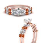 Load image into Gallery viewer, orange-sapphire-round-and-marquise-round-bridal-wedding-rings-in-rose-gold-FD9398RO1GSAORANGLE3-NL-RG.jpg?v=1756378650
