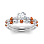 Load image into Gallery viewer, orange-sapphire-round-and-marquise-round-bridal-wedding-rings-in-white-gold-FD9398RO1GSAORANGLE5-NL-WG.jpg?v=1756378649
