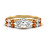 Load image into Gallery viewer, orange-sapphire-round-and-marquise-round-bridal-wedding-rings-in-yellow-gold-FD9398RO1GSAOR-NL-YG.jpg?v=1756378650
