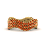 Load image into Gallery viewer, orange-sapphire-waves-pave-eternity-rings-in-yellow-gold-FD124152GSAORANGLE3-NL-YG-GS.jpg
